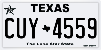 TX license plate CUY4559