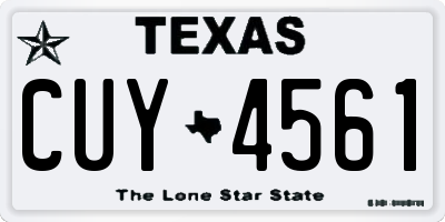 TX license plate CUY4561