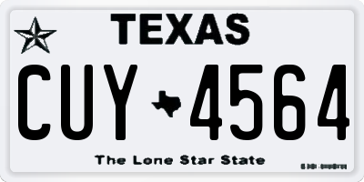 TX license plate CUY4564