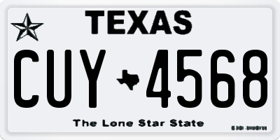 TX license plate CUY4568
