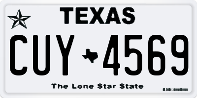 TX license plate CUY4569