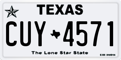 TX license plate CUY4571