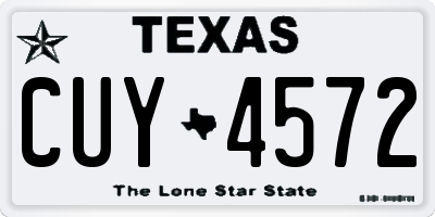 TX license plate CUY4572