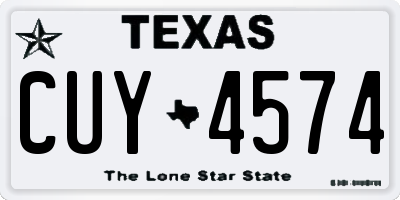 TX license plate CUY4574
