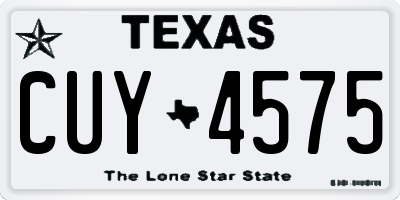 TX license plate CUY4575