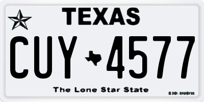 TX license plate CUY4577