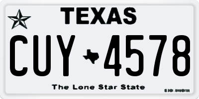 TX license plate CUY4578