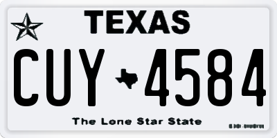 TX license plate CUY4584