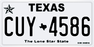 TX license plate CUY4586