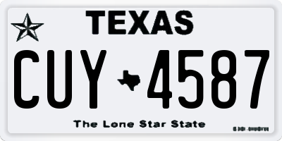 TX license plate CUY4587