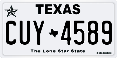 TX license plate CUY4589