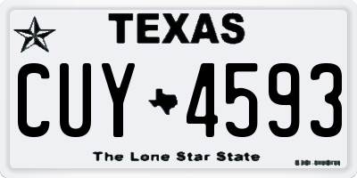 TX license plate CUY4593