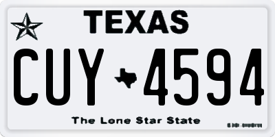 TX license plate CUY4594