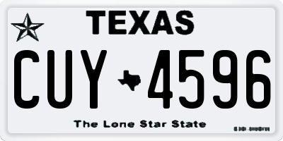 TX license plate CUY4596