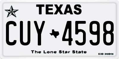 TX license plate CUY4598