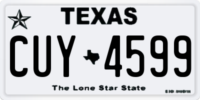 TX license plate CUY4599