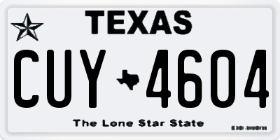 TX license plate CUY4604