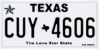 TX license plate CUY4606