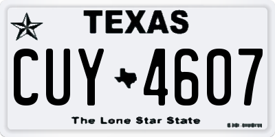TX license plate CUY4607