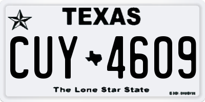 TX license plate CUY4609