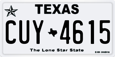 TX license plate CUY4615