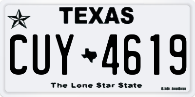 TX license plate CUY4619