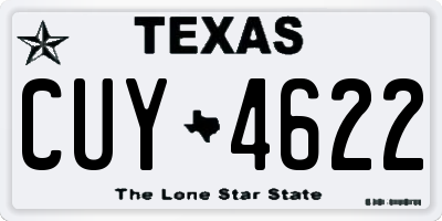 TX license plate CUY4622