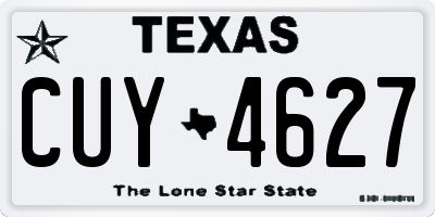 TX license plate CUY4627
