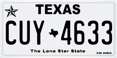 TX license plate CUY4633