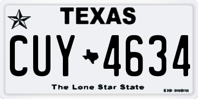TX license plate CUY4634