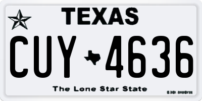 TX license plate CUY4636