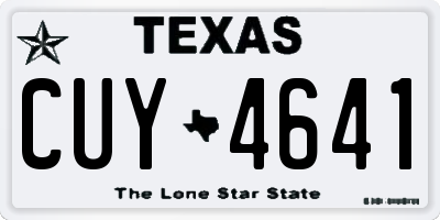TX license plate CUY4641