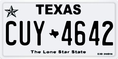 TX license plate CUY4642