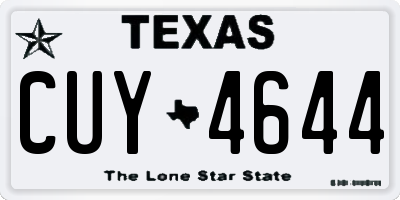 TX license plate CUY4644