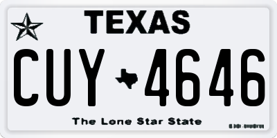 TX license plate CUY4646