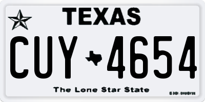 TX license plate CUY4654