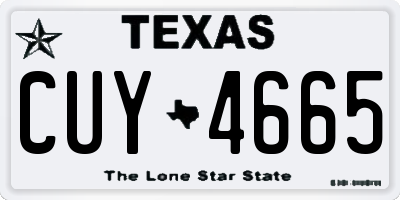 TX license plate CUY4665