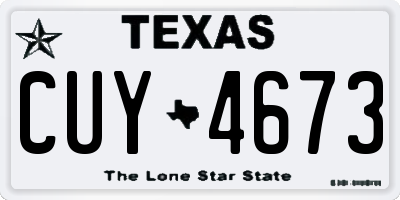 TX license plate CUY4673