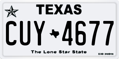TX license plate CUY4677