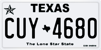 TX license plate CUY4680