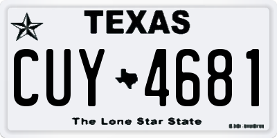 TX license plate CUY4681