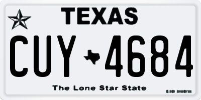 TX license plate CUY4684