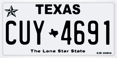 TX license plate CUY4691