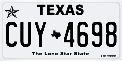 TX license plate CUY4698