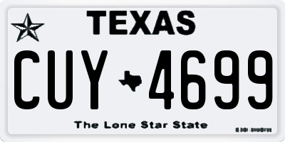 TX license plate CUY4699