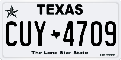 TX license plate CUY4709