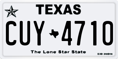 TX license plate CUY4710