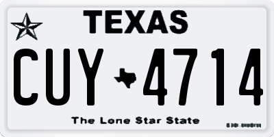 TX license plate CUY4714