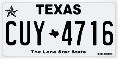 TX license plate CUY4716