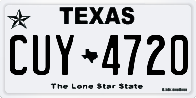 TX license plate CUY4720